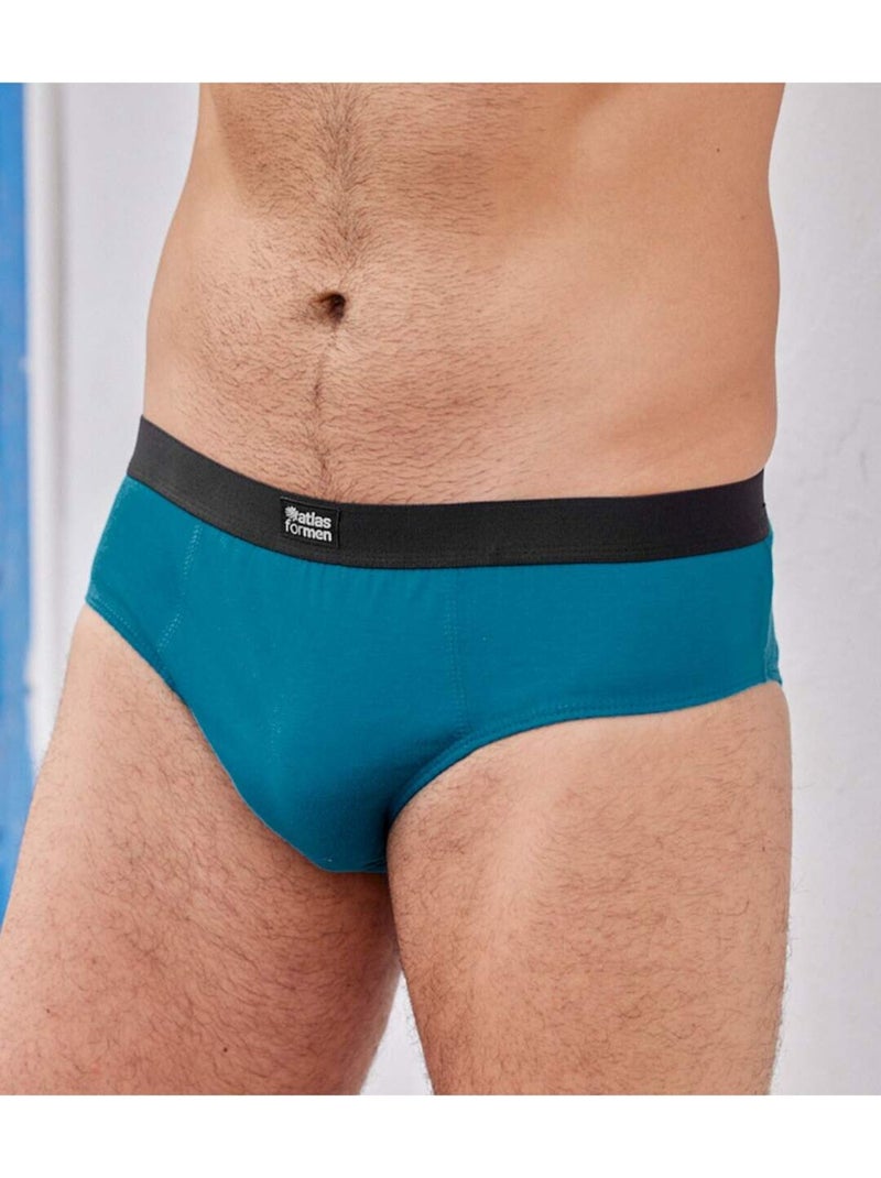 Lot de 4 Slips   - ATLAS FOR MEN Bleu Gris Noir - Kiabi