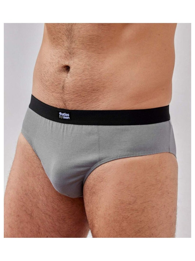 Lot de 4 Slips   - ATLAS FOR MEN Bleu Gris Noir - Kiabi