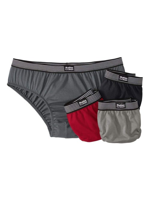 Lot de 4 Slips Coton Confort  - ATLAS FOR MEN - Kiabi