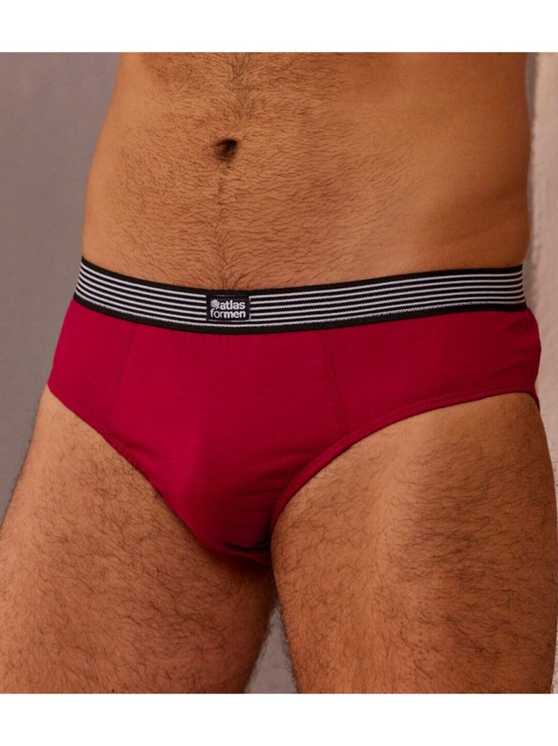 Lot de 4 Slips Coton Confort  - ATLAS FOR MEN Gris Noir - Kiabi