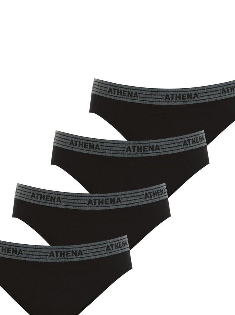Lot de 4 slips Ecopack Basic Coton Athena Noir - Kiabi