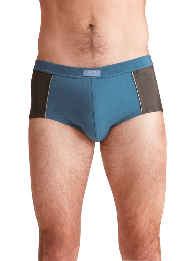 Lot de 4 slips fermés taille haut - DAXON Bleu Gris anthracite - Kiabi