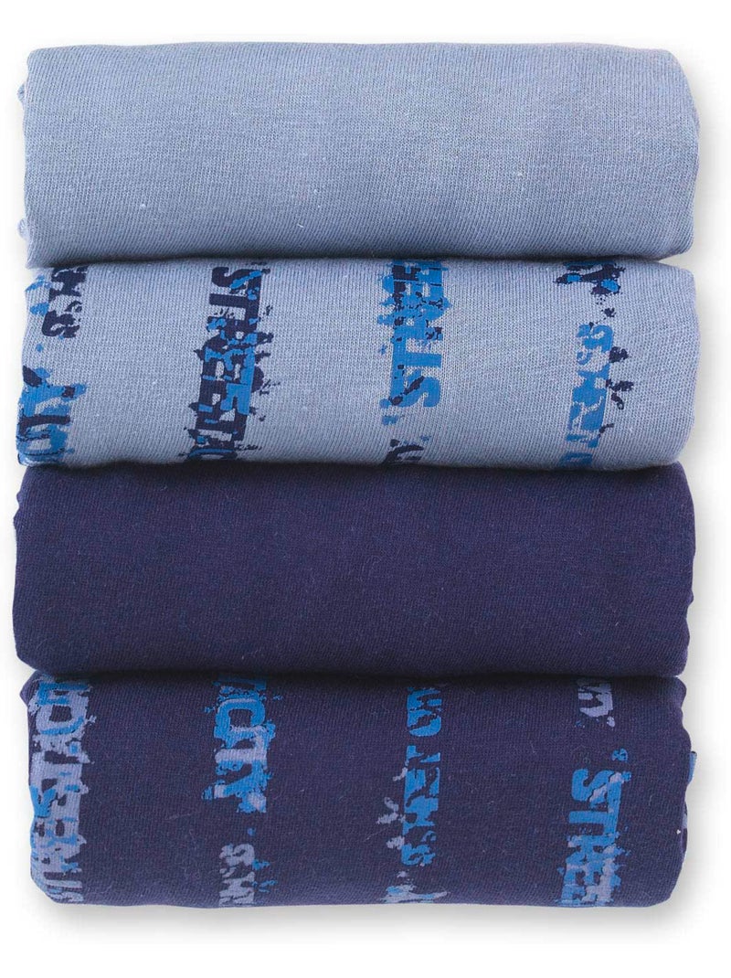 Lot de 4 slips fermés taille haute - DAXON Bleu - Kiabi