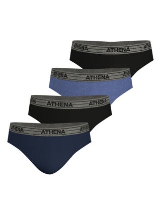 Lot de 4 slips homme Eco Pack Basic Coton Athena