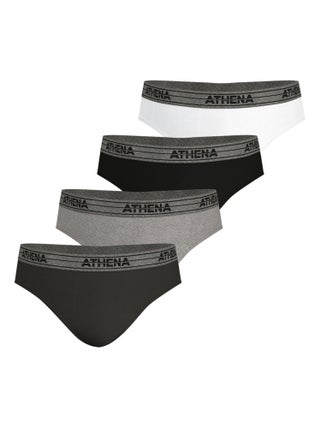Lot de 4 slips homme Eco Pack Basic Coton Athena