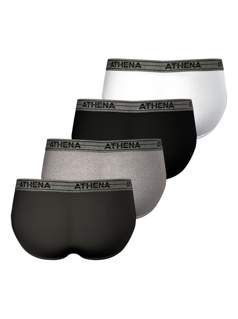 Lot de 4 slips homme Ecopack Basic Coton Athena Multicolore - Kiabi