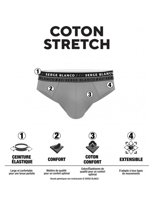 Lot de 4 slips homme en coton French Serge Blanco - Kiabi