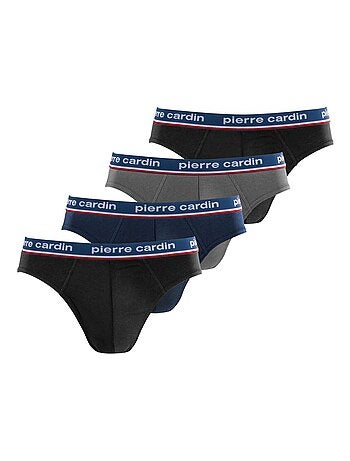 Lot de 4 slips homme en coton Uni French Pierre Cardin