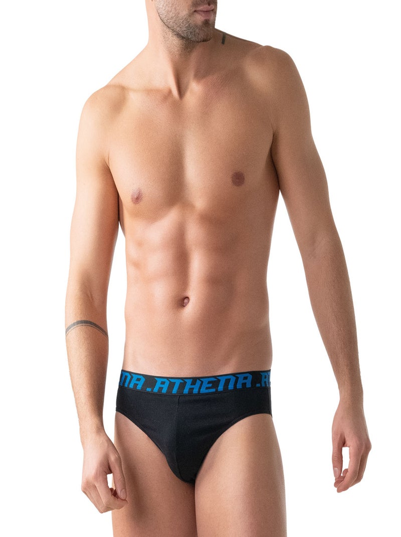 Lot de 4 slips homme My Petit Prix Athena Noir - Kiabi