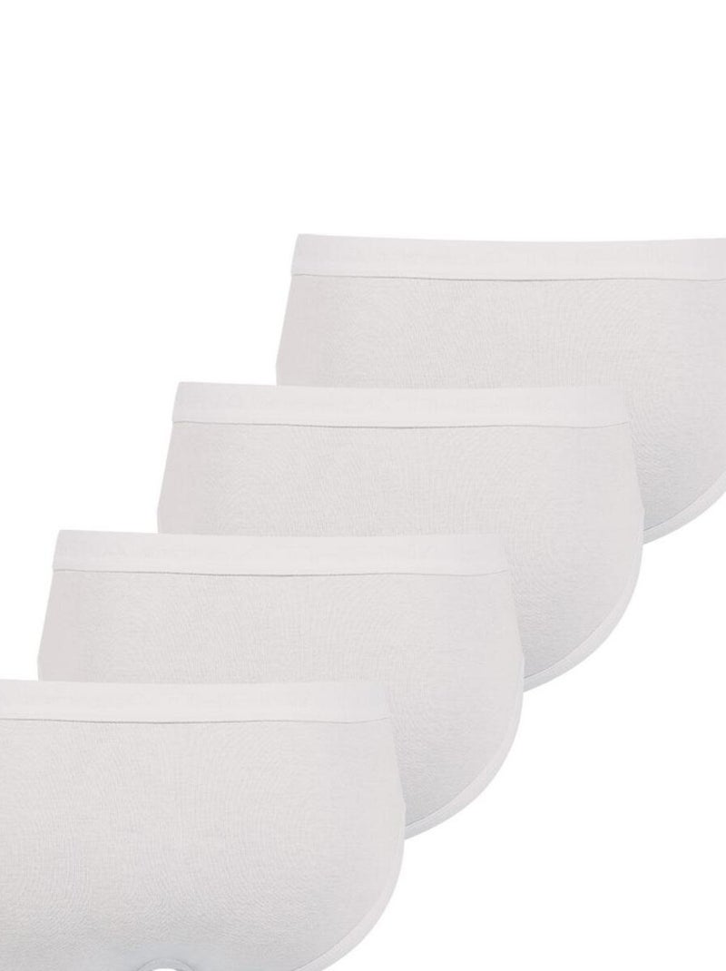 Lot de 4 slips taille haute ouverts homme Coton Bio Athena Blanc - Kiabi