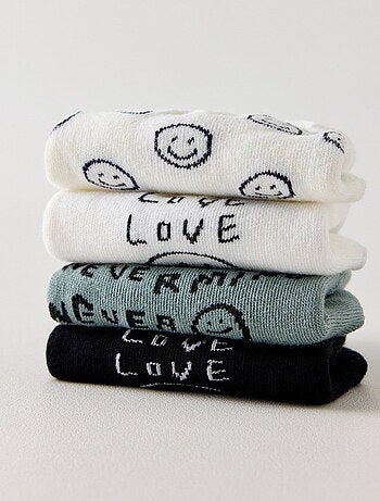 Lot de 4 Socquettes Invisibles Smiley