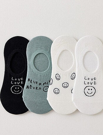 Lot de 4 Socquettes Invisibles Smiley