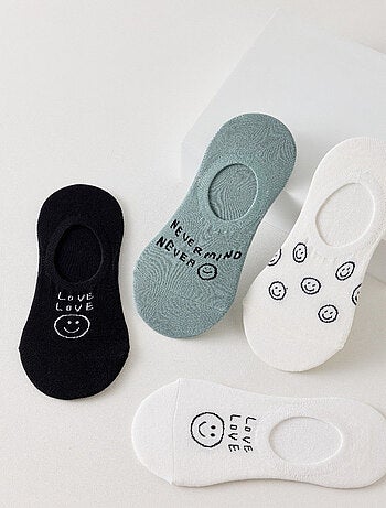 Lot de 4 Socquettes Invisibles Smiley