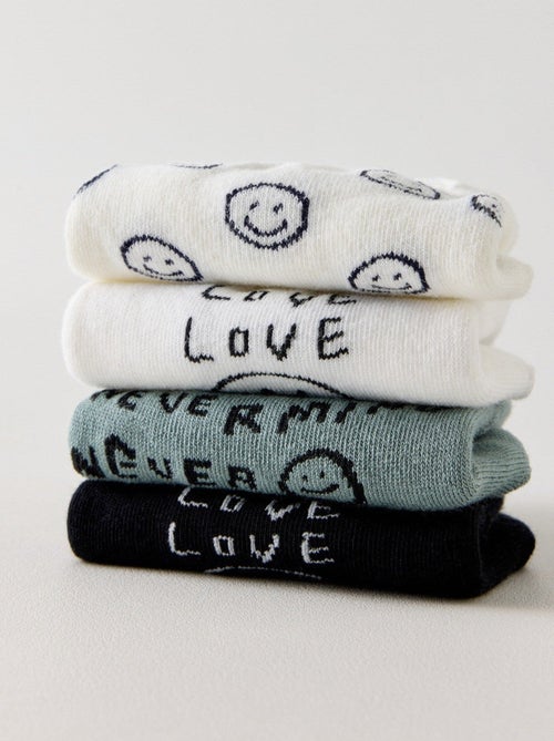 Lot de 4 Socquettes Invisibles Smiley - Kiabi