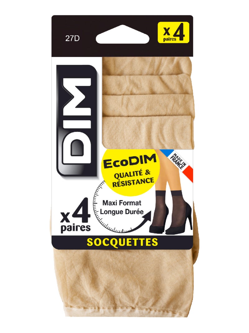 Lot de 4 socquettes semi-opaques 30D ECODIM Beige - Kiabi