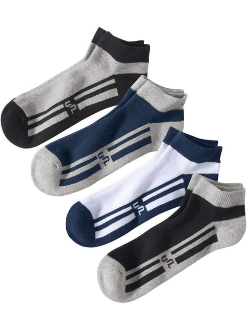 Lot de 4 Socquettes Sport Bicolores  - ATLAS FOR MEN - Kiabi