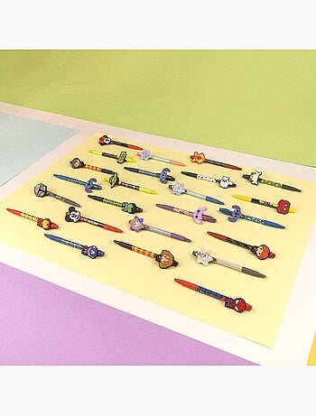 Lot de 4 stylos à bille noirs - Stitch - Disney – Coffret papeterie