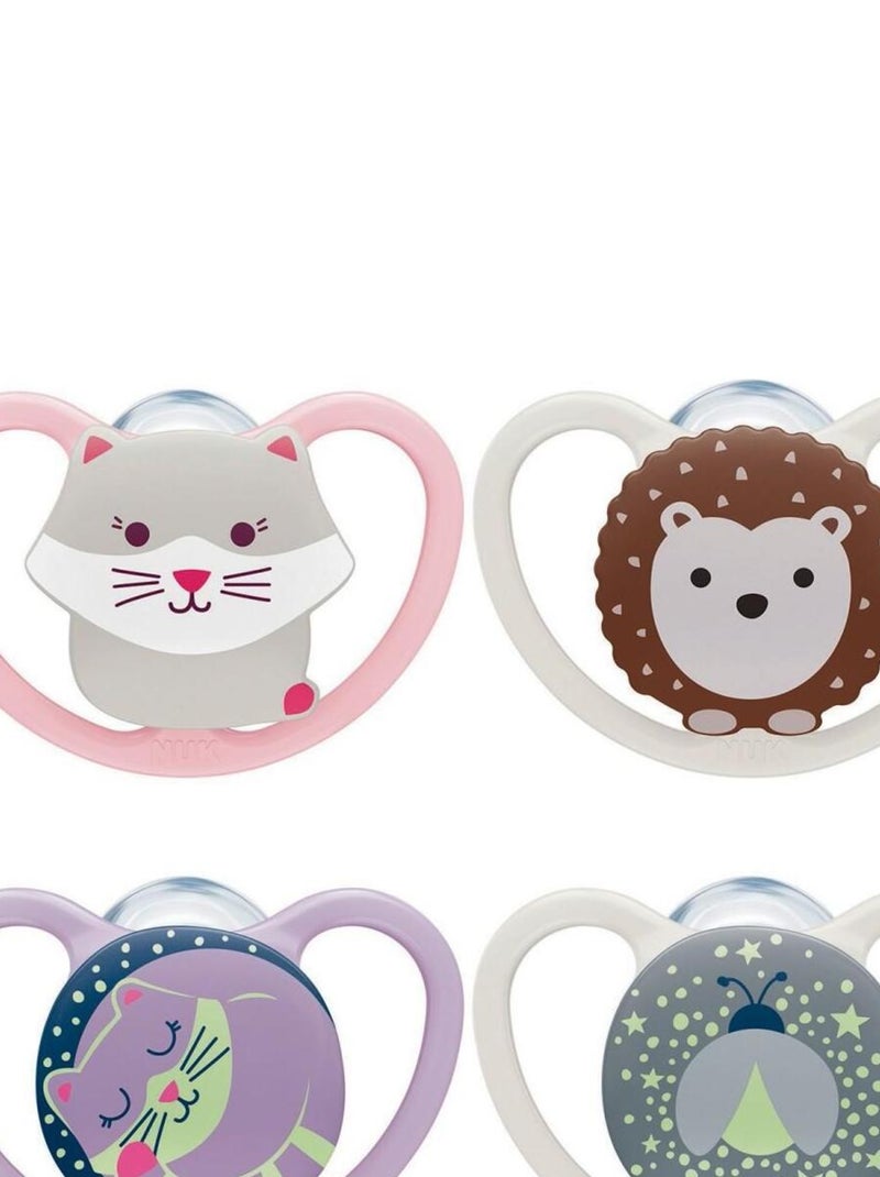Lot de 4 sucettes Space 0-6M J&N Nuk Multicolore - Kiabi