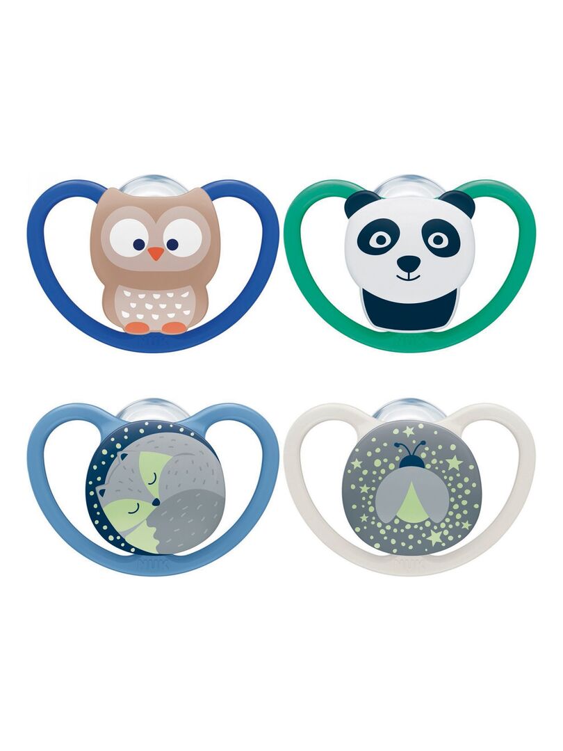Lot de 4 sucettes Space 18-36M Jour & Nuit Nuk Multicolore - Kiabi