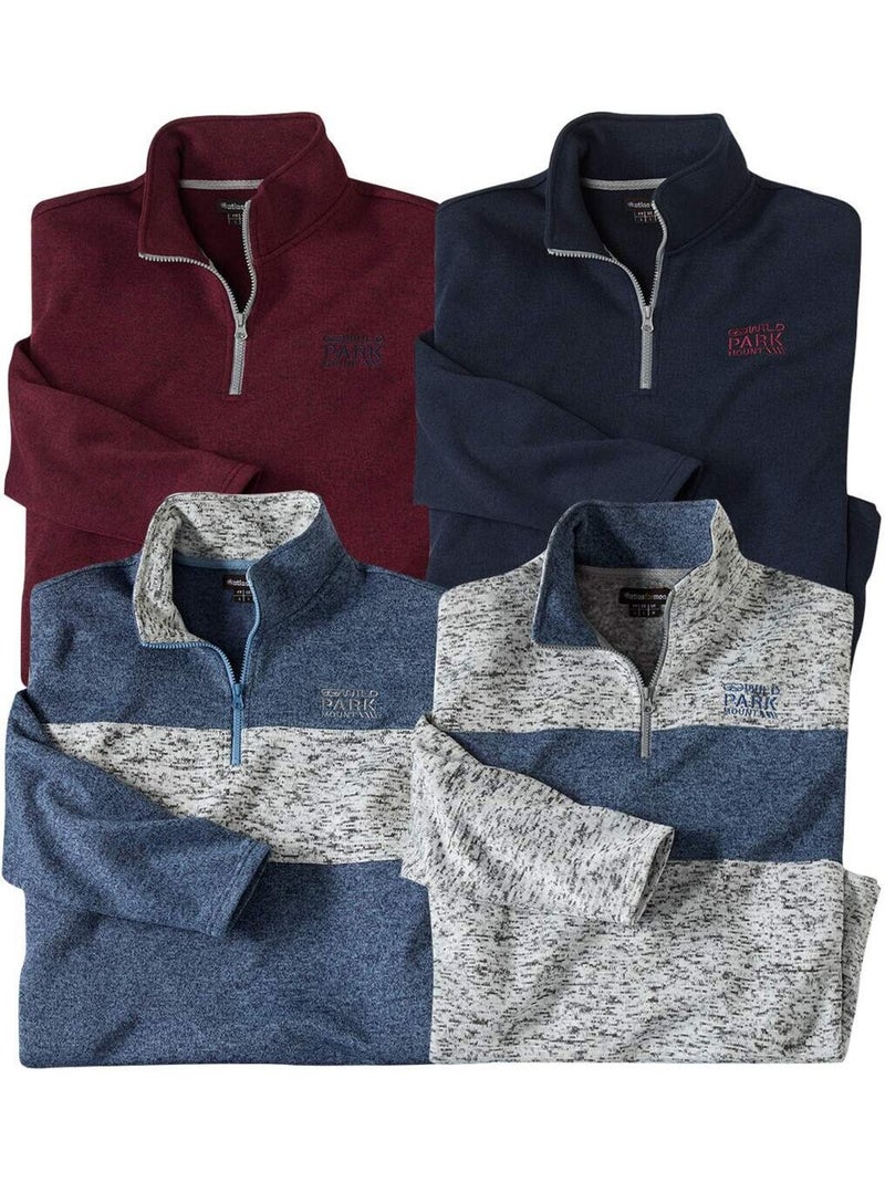 Lot de 4 Sweats Molleton Atlas®  - ATLAS FOR MEN Bleu Rouge Gris - Kiabi