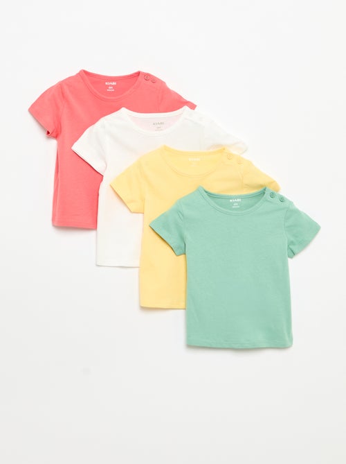 Lot de 4 T-shirts unis - Kiabi