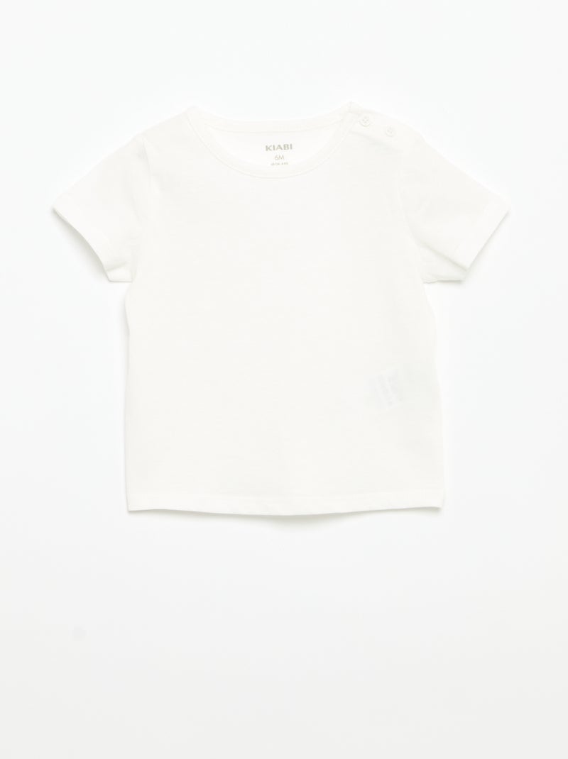 Lot de 4 T-shirts unis Blanc - Kiabi