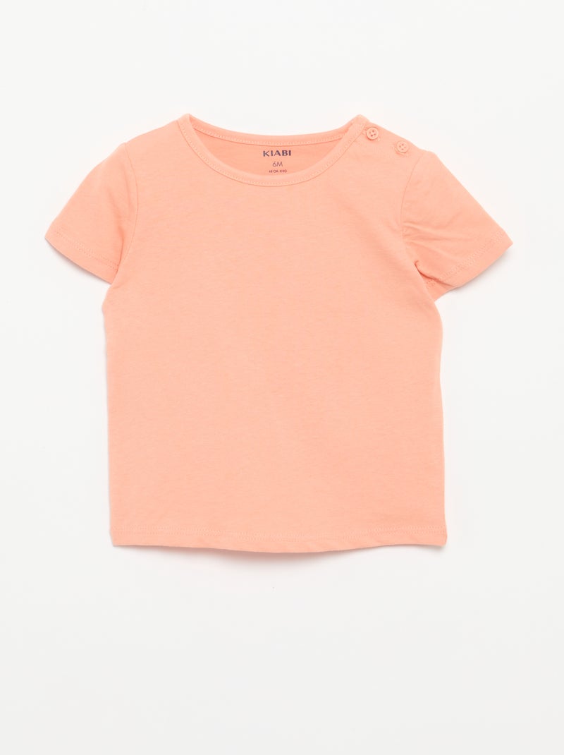 Lot de 4 T-shirts unis Orange - Kiabi