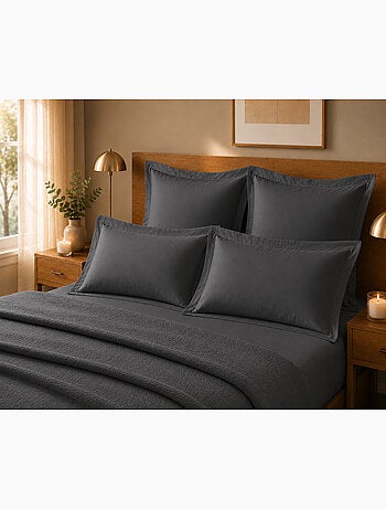 Lot de 4 taies d'oreiller 100% coton – 2 taies + 2 taies