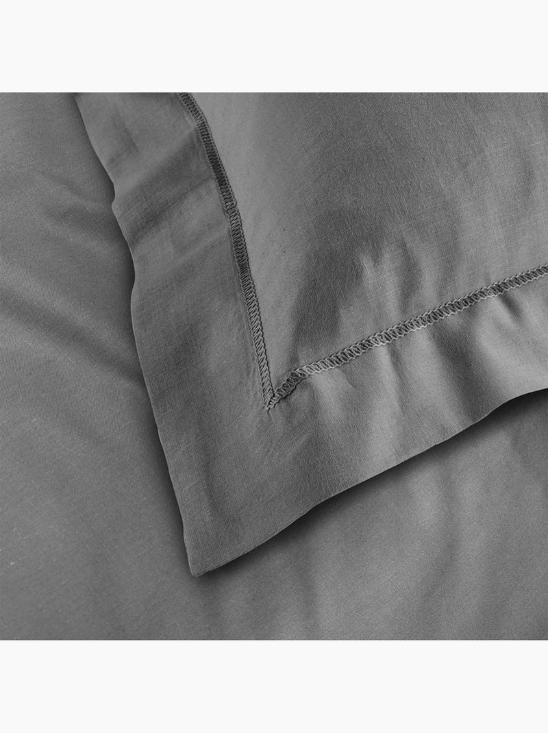 Lot de 4 taies d'oreiller 100% coton – 2 taies + 2 taies gris anthracite - Kiabi