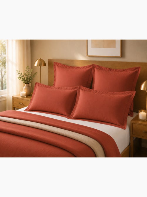 Lot de 4 taies d'oreiller 100% coton – 2 taies + 2 taies - Kiabi Lot de 4 taies d'oreiller 100% coton – 2 taies + 2 taies - Kiabi