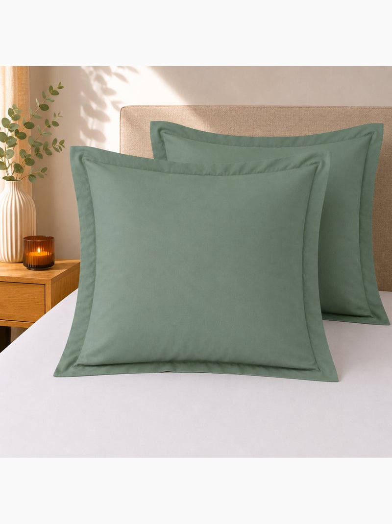 Lot de 4 taies d'oreiller 100% coton – 2 taies + 2 taies Vert - Kiabi