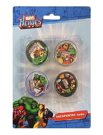 Lot de 4 tailles crayons MARVEL HEROES COMIC Spiderman, Hulk, Wolverine