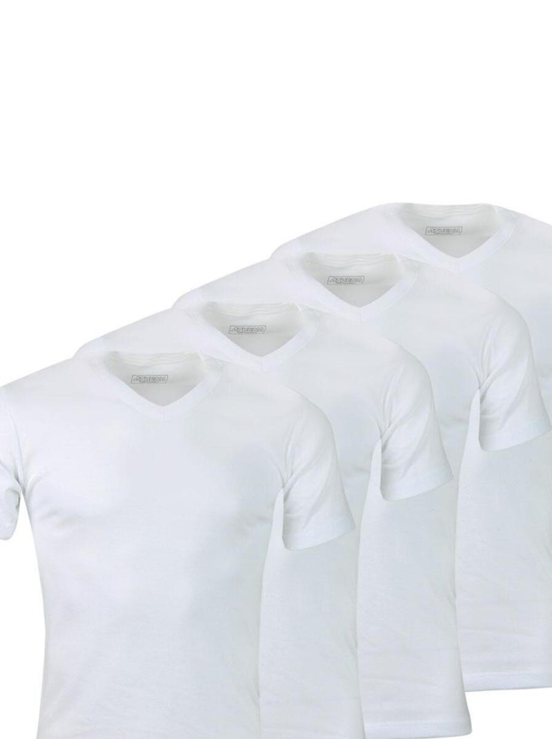 Lot de 4 tee-shirt homme col V Eco Pack Blanc - Kiabi