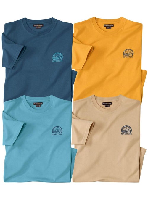 Lot de 4 Tee-Shirts Adventure - ATLAS FOR MEN - Kiabi Lot de 4 Tee-Shirts Adventure - ATLAS FOR MEN - Kiabi