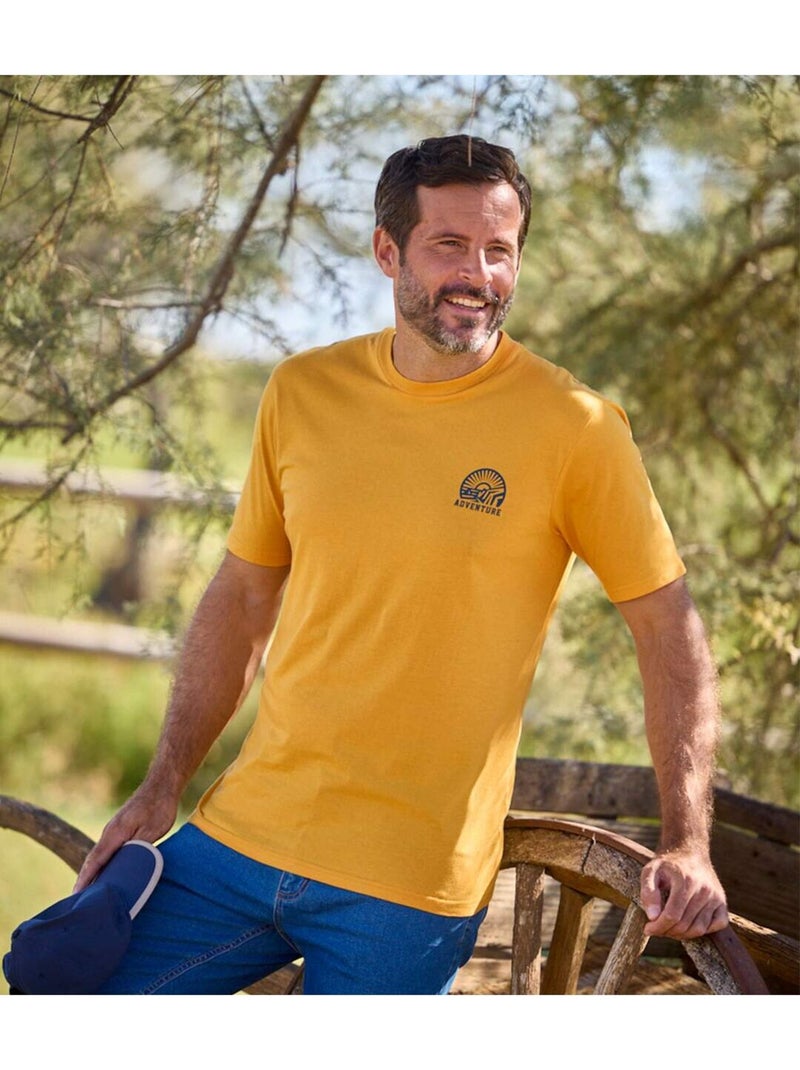 Lot de 4 Tee-Shirts Adventure   - ATLAS FOR MEN Bleu Beige Bleu - Kiabi