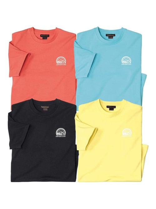 Lot de 4 Tee-Shirts Adventure   - ATLAS FOR MEN - Kiabi