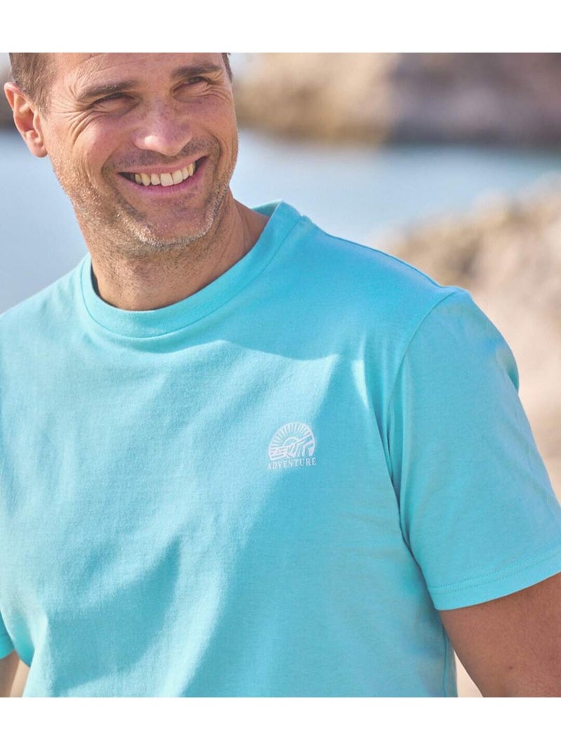 Lot de 4 Tee-Shirts Adventure   - ATLAS FOR MEN Bleu Jaune Noir - Kiabi