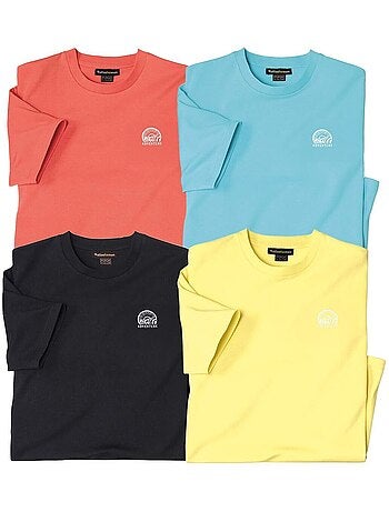 Lot de 4 tee-shirts coton unis palm - atlas for men