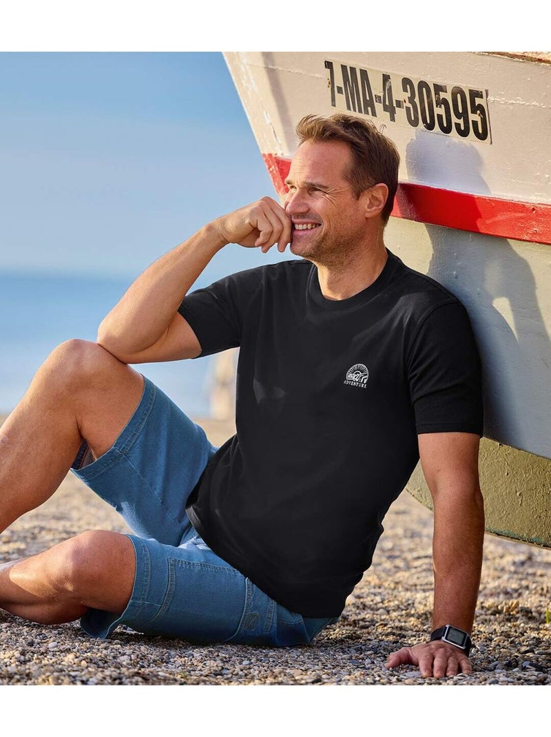Lot de 4 tee-shirts adventure   - atlas for men Bleu Jaune Noir - Kiabi