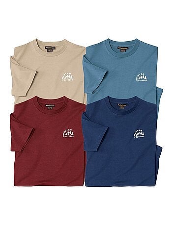 Lot de 4 Tee-Shirts Coton Unis Nature - ATLAS FOR MEN