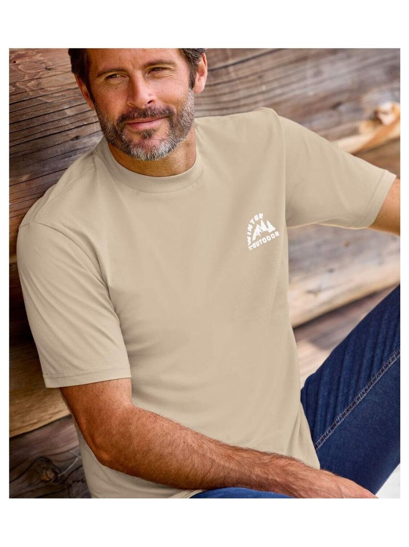 Lot de 4 Tee-Shirts Classiques   - ATLAS FOR MEN Blanc Rouge Bleu - Kiabi