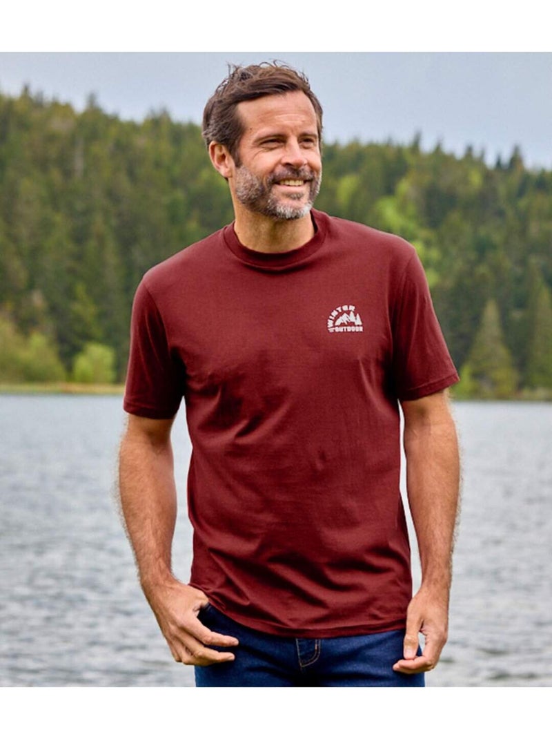 Lot de 4 Tee-Shirts Classiques   - ATLAS FOR MEN Blanc Rouge Bleu - Kiabi
