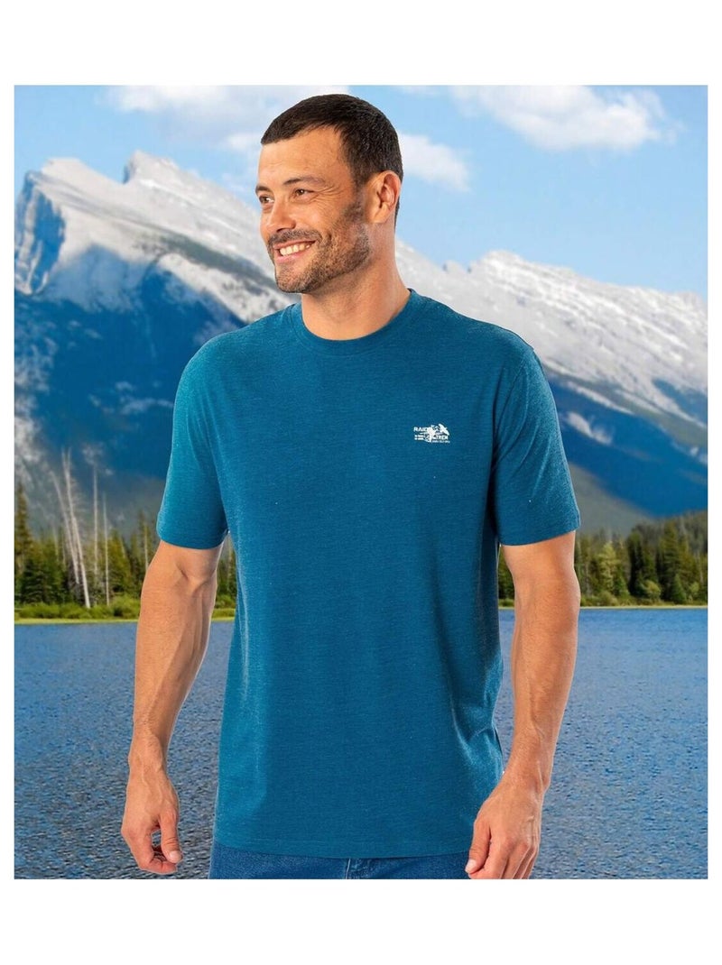 Lot de 4 Tee-Shirts Col Rond  - ATLAS FOR MEN Blanc Bleu Noir - Kiabi