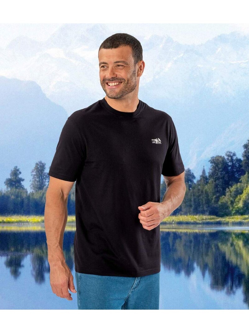 Lot de 4 Tee-Shirts Col Rond  - ATLAS FOR MEN Blanc Bleu Noir - Kiabi