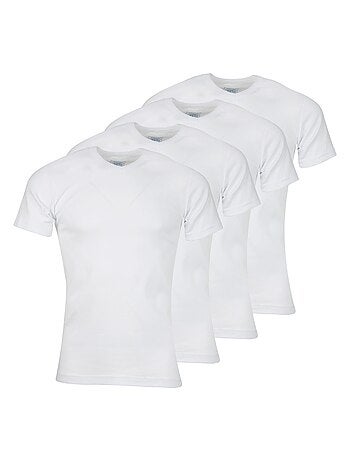 Lot de 4 Tee-shirts col V homme Coton Bio Athena