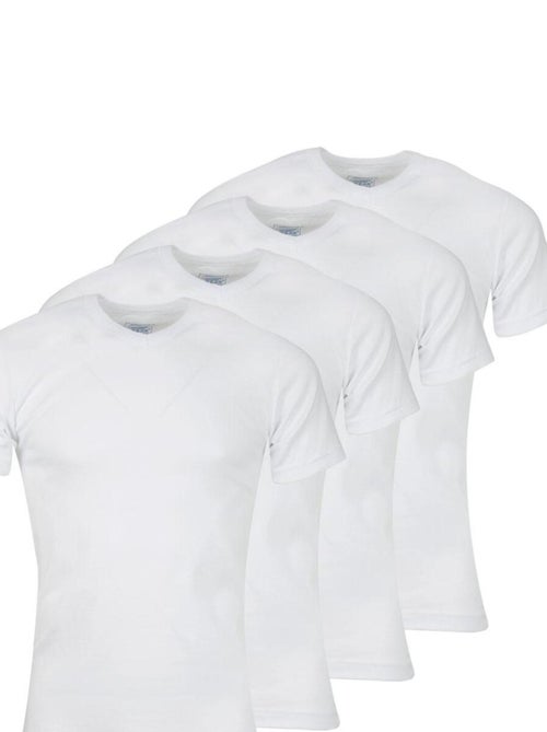 Lot de 4 Tee-shirts col V homme Coton Bio Athena - Kiabi