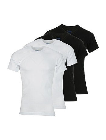 Lot de 4 Tee-shirts col V homme Coton Bio Athena