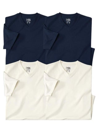 Lot de 4 Tee-Shirts Col V Unis  - ATLAS FOR MEN