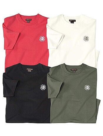 Lot de 4 Tee-Shirts Coton Unis - ATLAS FOR MEN