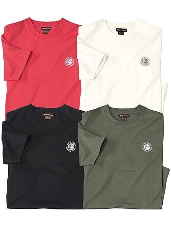 Lot de 4 tee-shirts coton unis - atlas for men